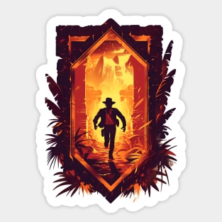 An Adventure Running Through an Ancient Temple - Indy Sticker